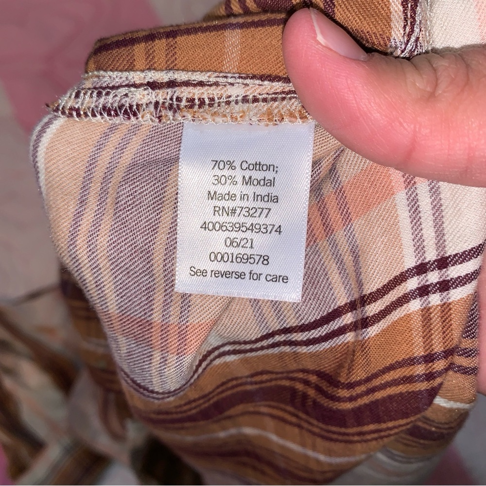 Plaid Button Down Shirts - Brown, Maroon, Yellow - Picture 9 of 9